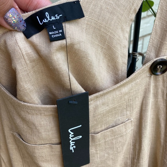 COPY - Lulus Up with the Sun Beige Short Overalls Size Large - Picture 7 of 15